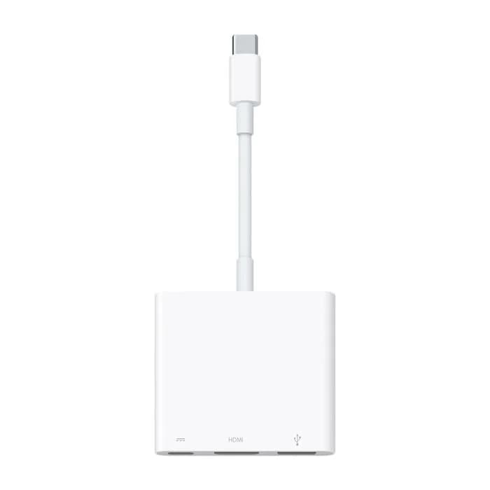 Apple USB-C Digital AV Multiport Adapter | Pass Through |  USB-C (Male) | HDMI, USB-C (Female), USB-A (Female) | White