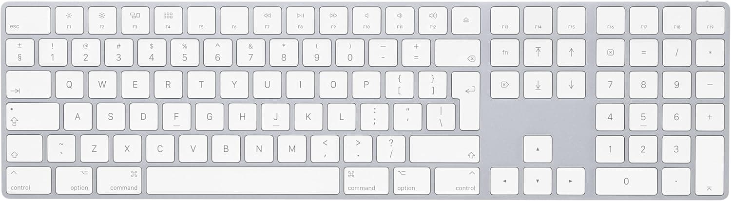 Apple Magic Keyboard with Numeric Keypad | Wireless | Chiclet | Bluetooth 3.0 | 2,980 mAh | Silver